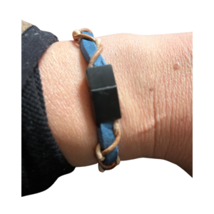 Lederarmband blau/braun mit Magnetverschluss