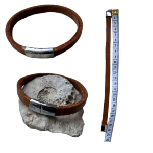 Lederarmband cognac mit Magnetverschluss
